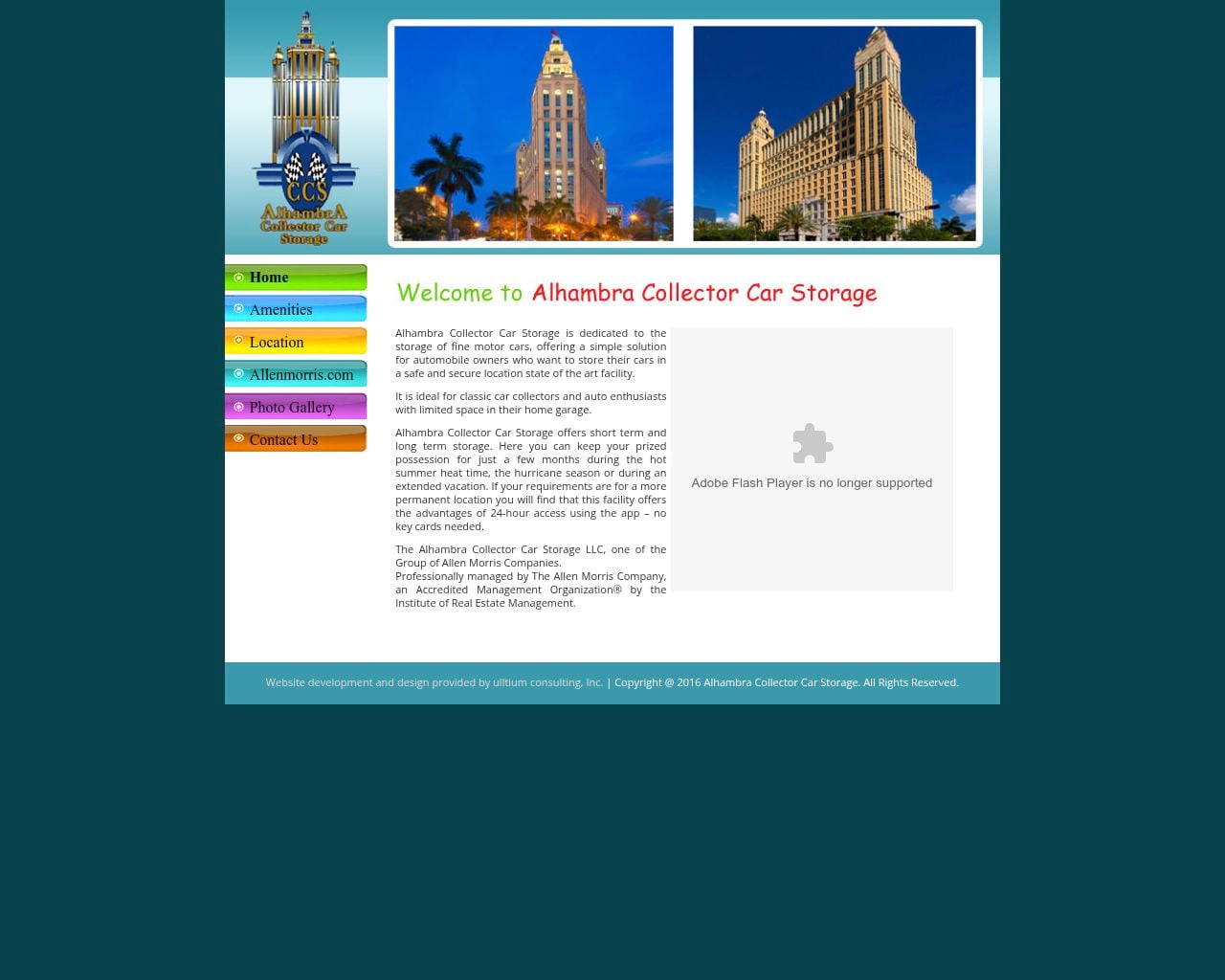 Alhambra Collector Car Storage website - Car storage facility in Miami, FL